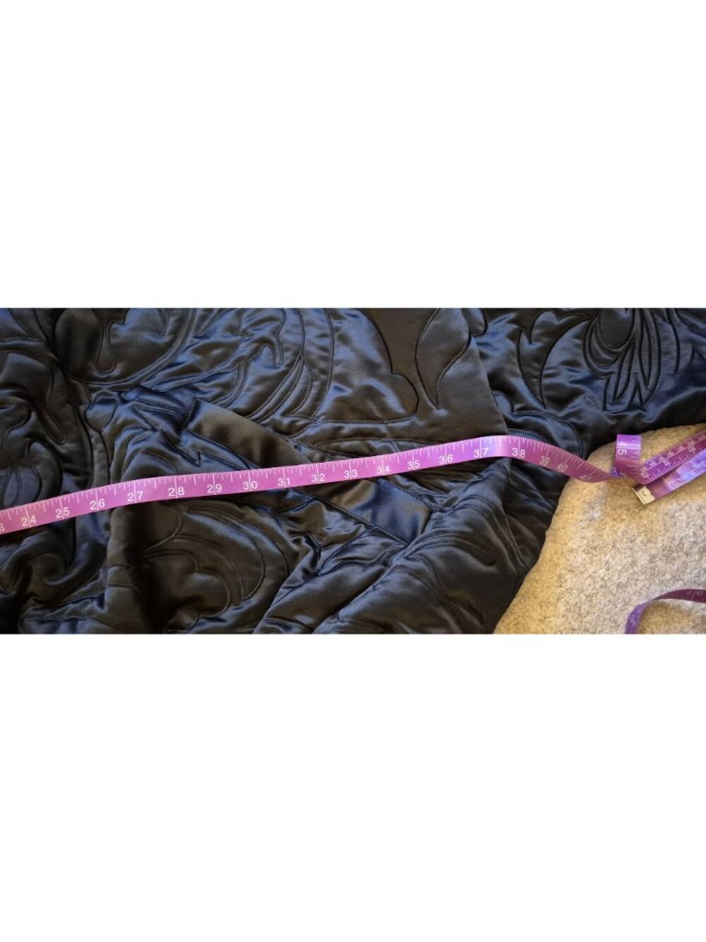 Arrange Floral Quilted Satin Black Oversize Bomber Jacket Sz L NWT MSRP $219 - Picture 6 of 11